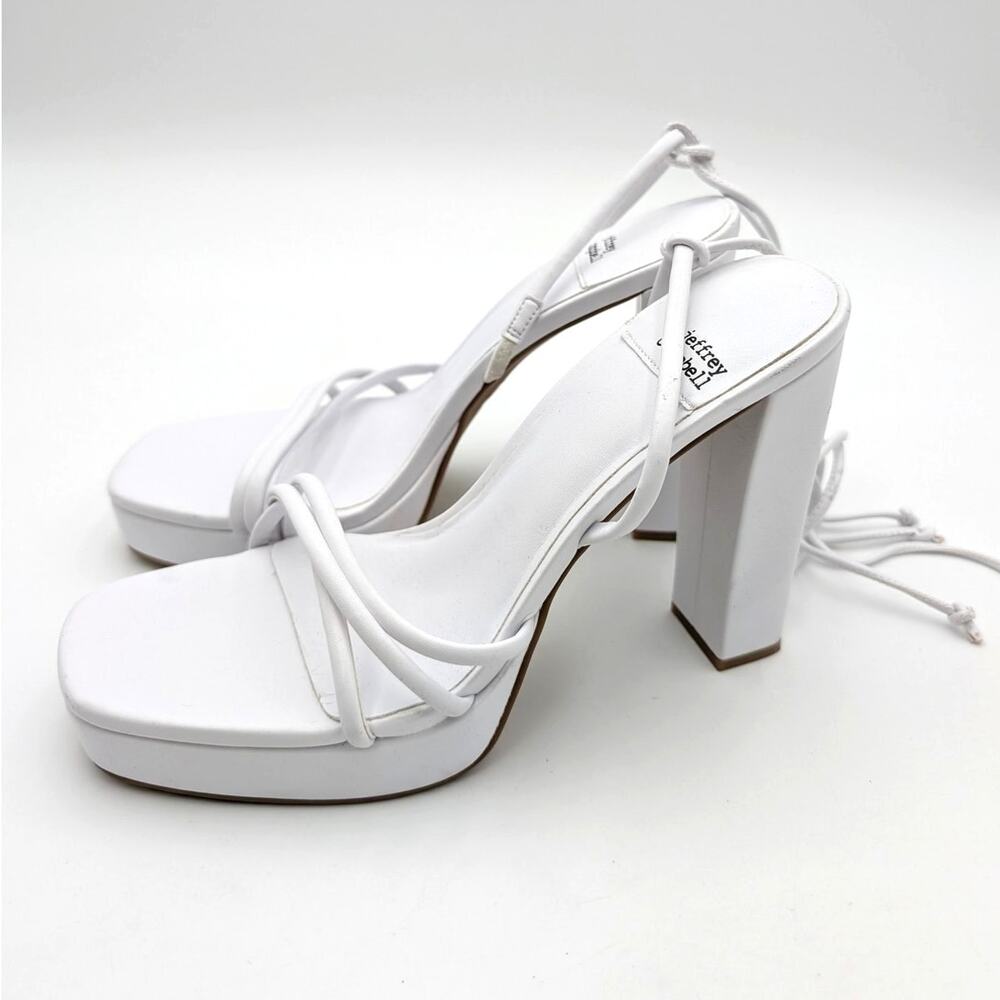Jeffrey Campbell Presecco Strappy Sandals Women's White Size US8 EU38.5